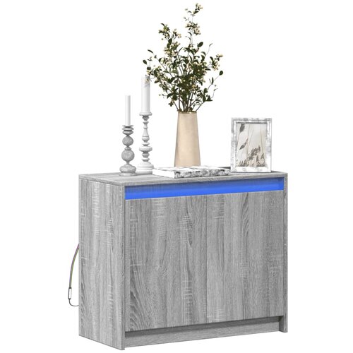 vidaXL Komoda z LED siva sonoma 72x34x61 cm inženirski les Cene