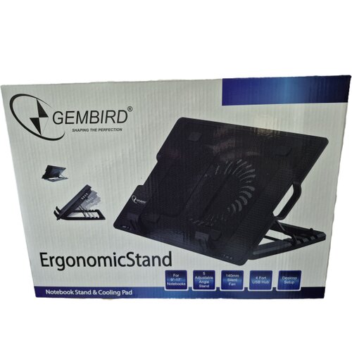DeepCool N2000IV** Gembird hladnjak za laptop/ 15-17 180mm Fan-CONTROL/ 2xUSB/ 365x265mm/ Ergo Stand(599) Slike