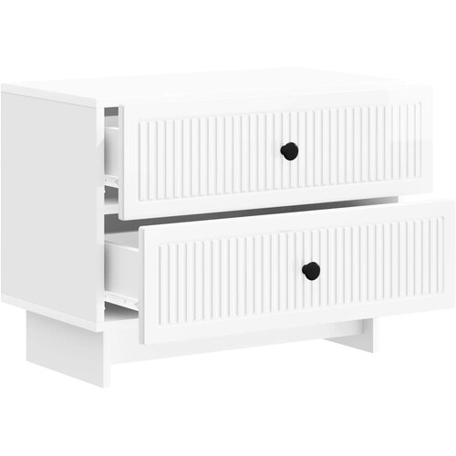 Noćni ormar s ladicama Bijela visokog sjaja 62 x 34,5 x 47,5 cm Slike