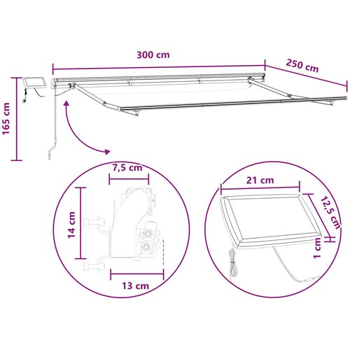  Povlačivi tende Sivosmeđa 300 x 250 cm Tkanina i Aluminij Slike