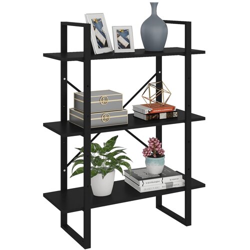 The Living Store Knjižna omara črna 80x30x105 cm iverna plo&amp;scaron;ča - Knjižna Omara, (21436419) Slike