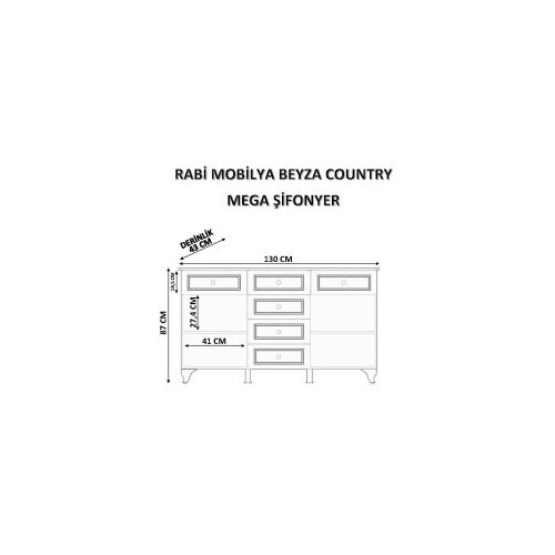 Hanah home Komoda Rb-025-01, 130x87x43 cm, Bijela Slike