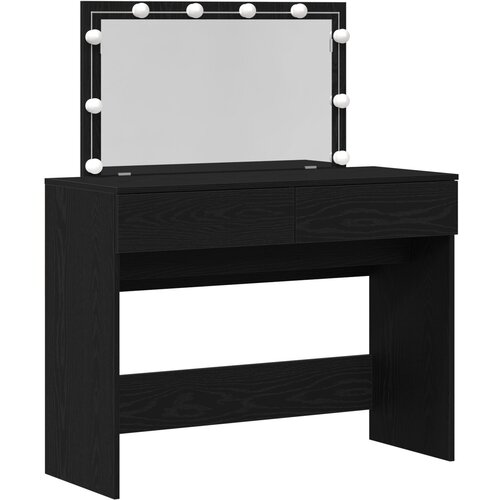 vidaXL Toaletni stol s LED osvjetljenjem Crni hrast 100x40x120 cm Cijene