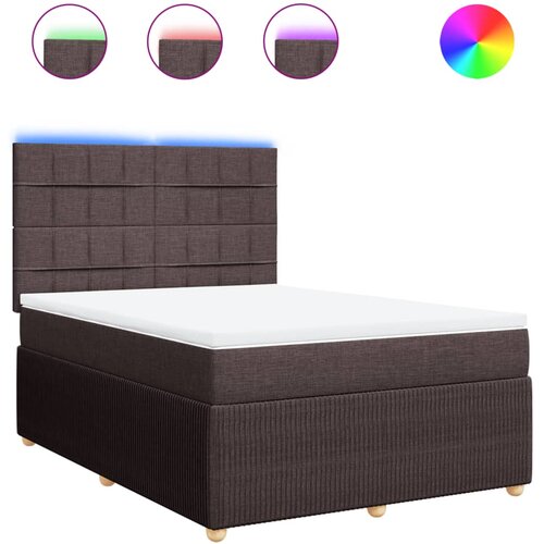 vidaXL Krevet s oprugama i madracem tamnosmeđi 140 x 190 cm od tkanine Cijene