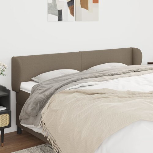VidaXL Uzglavlje s u&amp;scaron;ima smeđesivi 203x23x78/88 cm od tkanine Slike