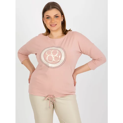 Fashion Hunters Excessive light pink blouse with patch and printed design
