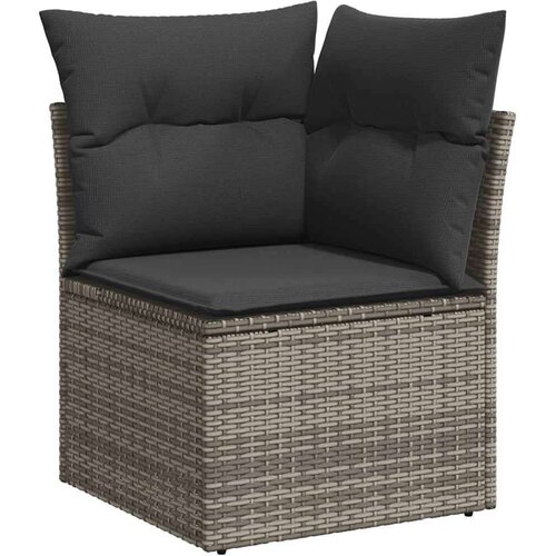 vidaXL 9-dijelni set vrtnih sofa poliratan i bagrem s jastucima sivi Cene