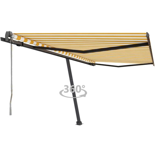 vidaXL Prostostoječa avtomatska tenda 450x300 cm rumena/bela, (20728687) Cene