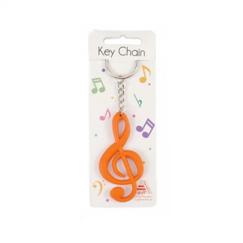  AGIFTY K 1004 Keyring g-clef red rubber 7,7 cm - privjesak za ključeve