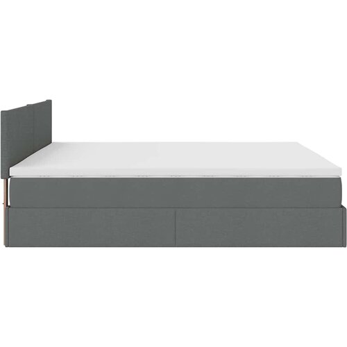  Otomanski krevet s madracem tamnosivi 160x200cm od tkanine Slike
