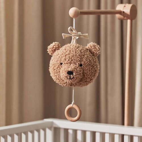 Jollein glasbena obe&amp;scaron;anka teddy bear naturel Slike