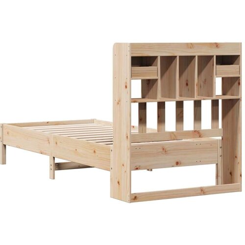  Krevet s regalom za knjige bez madraca 75x190 cm borovina Slike