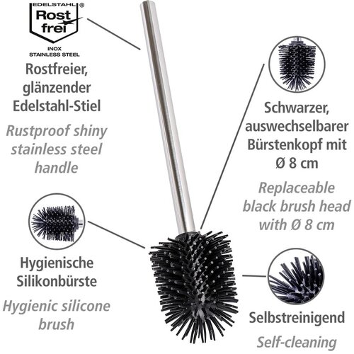 Wenko Zamjenska WC četka od nehrđajućeg čelika u sjajno srebrnoj boji &amp;Oslash; 8 cm &amp;ndash; Slike