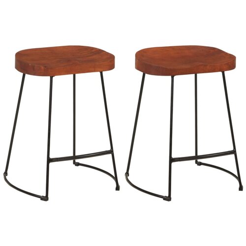 vidaXL Barski stol Gavin 2 kosa 45x38x53 cm trden mangov les Cene