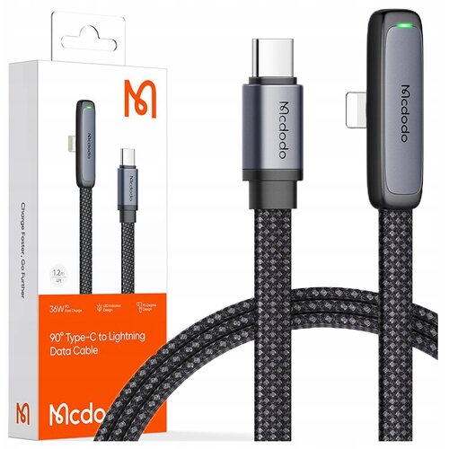 McDodo KOTNI USB-C LIGHTNING PLOŠČATI KABEL 36W ZA IPHONE 12 13 14 ČRNEGA RAZMERJA 2M, (5000334558) Cene