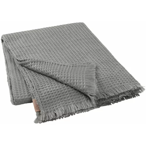 Blomus sivi pokrivač s vafel uzorkom, 130 x 180 cm