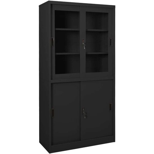  Uredski ormarić s kliznim vratima antracit 90x40x180 cm čelični Cijene