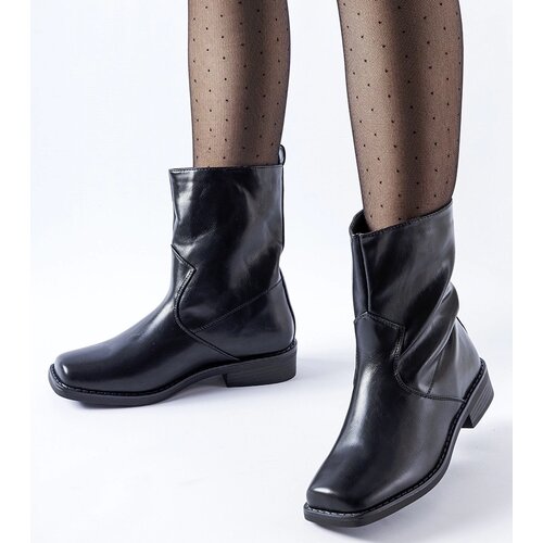 Gemre Black insulated ankle boots with square toe Bel Cene