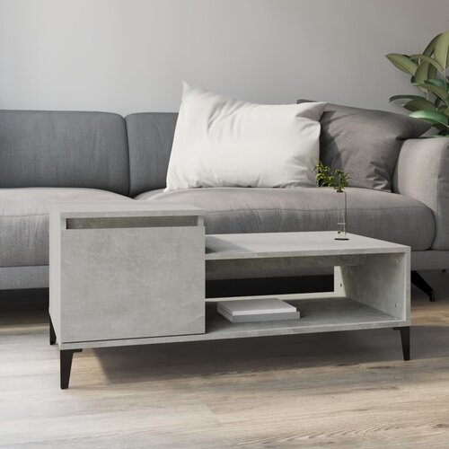 vidaXL Klubska mizica betonsko siva 100x50x45 cm konstruiran les Cene