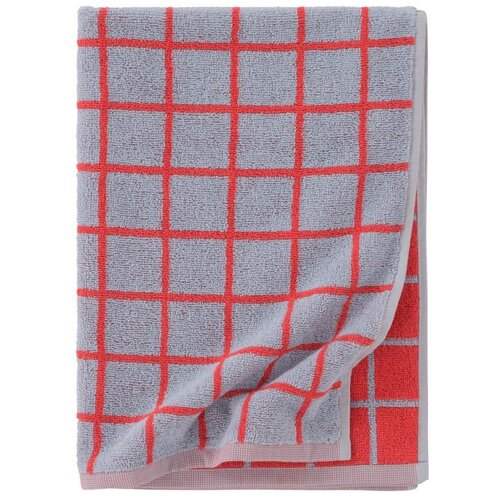 Jotex Rdeča/svetlo modra bombažna brisača 50x70 cm Grid &ndash; Cene