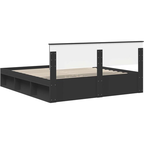  Krevetna konstrukcija Crna 180 x 200 cm Konstruirano drvo Slike