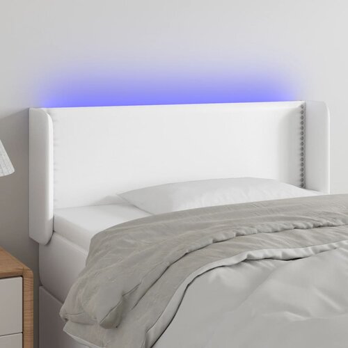 VidaXL LED uzglavlje bijelo 103x16x78/88 cm od umjetne kože Slike