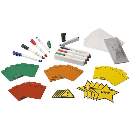 eurokraft basic Pripomočki za scrum, za velikost table 1200 x 900 mm, magnetne folije, flomastri, etikete, držalo, brisalnik Cene