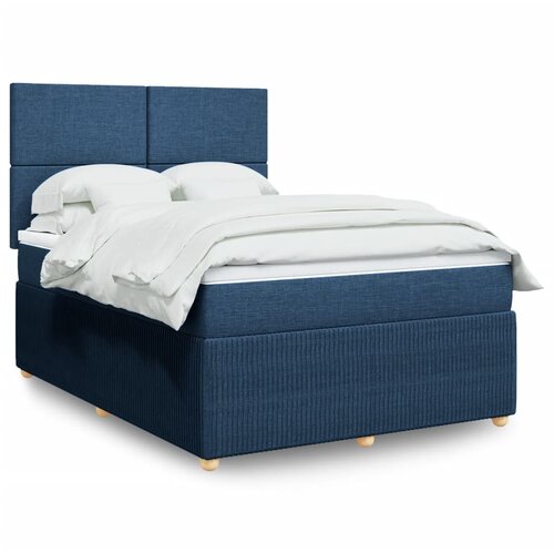 vidaXL Krevet s oprugama i madracem plavi 140 x 190 cm od tkanine Cijene