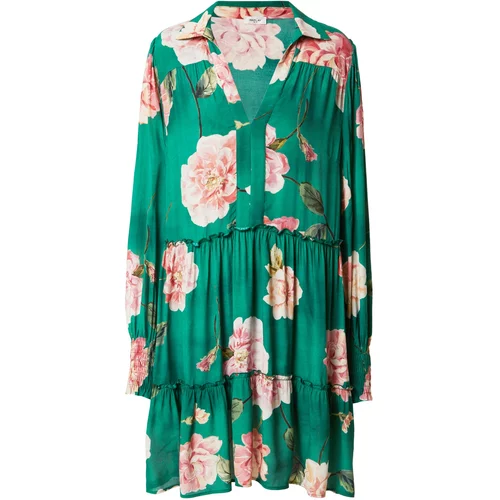 Replay Košulja haljina boja pijeska / smaragdno zelena / puder roza