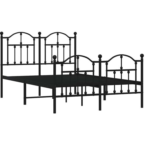  Metalni okvir kreveta uzglavlje i podnožje crni 120x200 cm Slike