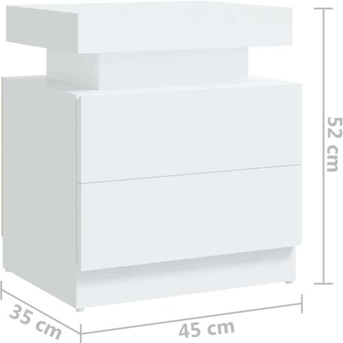 VidaXL noćni ormarić bijeli 45 x 35 x 52 od iverice Slike