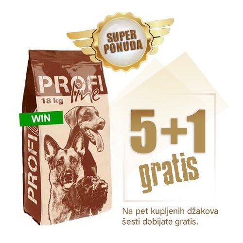 Profi Line 18kg WIN 108kg - 5+1 džak gratis - granule 24/15 - hrana za odrasle izložbene pse Cene