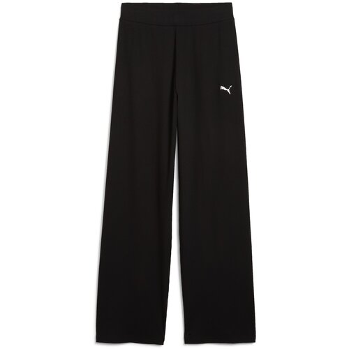 Puma Ženski donji deo trenerke ESS Eleveted High-Waist Straight Leg Rib Pant, Crni Slike