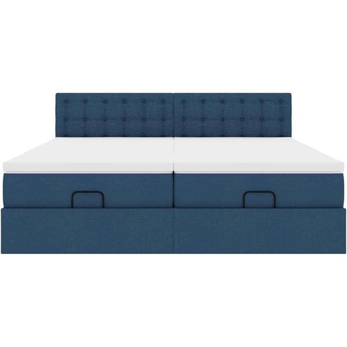 VidaXL otomanski okvir kreveta s madracima plavi 200x200cm tkanine Slike