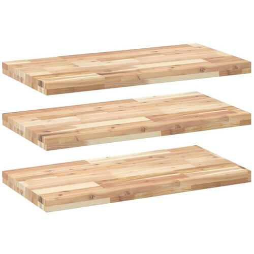 vidaXL Plutajuće police 3 kom 60x40x4 cm Neobrađeno puno drvo akacije - Prirodna 60 x 40 x 4 cm 3 1 Cene