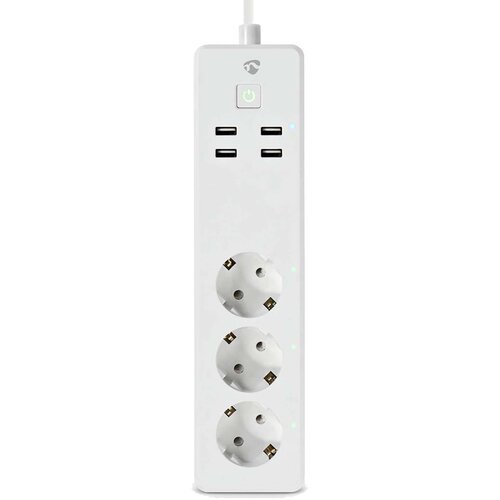 Nedis SmartLife Wi-Fi povezljiv napajalni trak s 3 vtičnicami 16A 3680W z USB priključki 1,8 m, (5000310027) Slike
