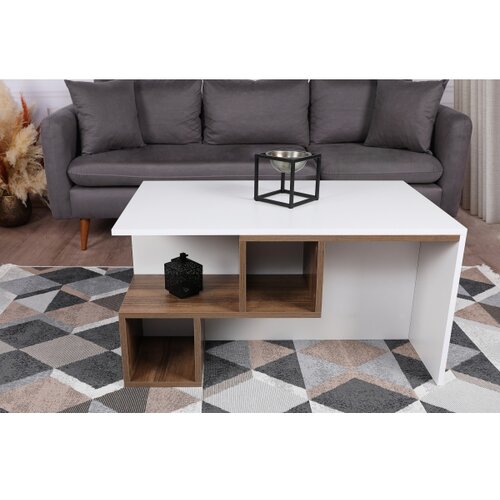  Stolić za kafu DILAY 52x100 cm braon/beli Slike