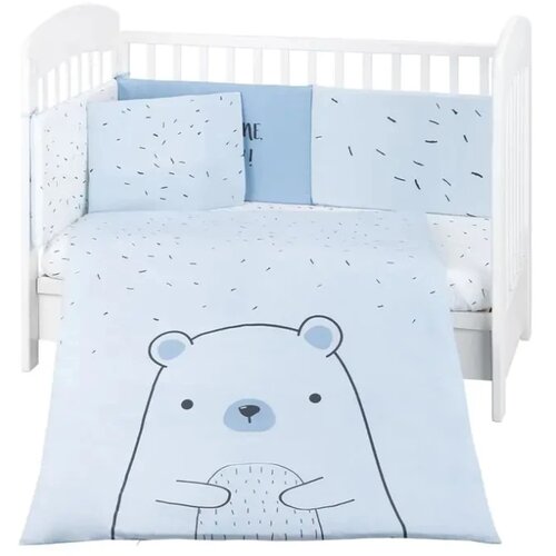 Kikka Boo komplet posteljina za krevetac 6u1 bear blue Slike