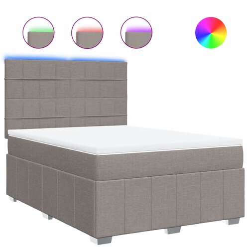 vidaXL Box spring postelja z vzmetnico taupe 140x190 cm blago, (21305085) Cene