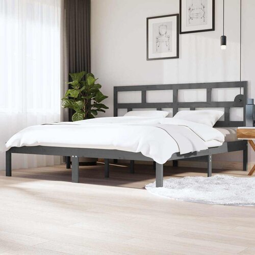  Okvir za krevet od masivne borovine sivi 200 x 200 cm Cijene