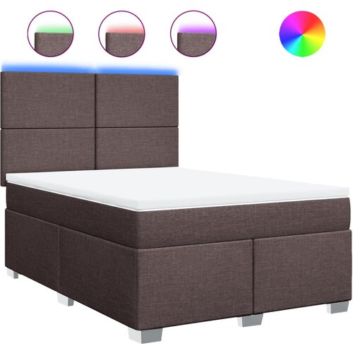 vidaXL Box spring postelja z vzmetnico temno rjava 160x200 cm blago, (21321079) Cene