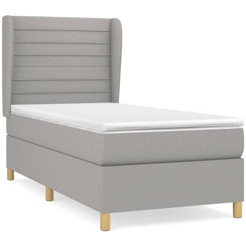 Maison Chic Box spring postelja - Vzmetna postelja z vzmetnico svetlo siva 90x200 cm blago SL13530, (21905707) Cene