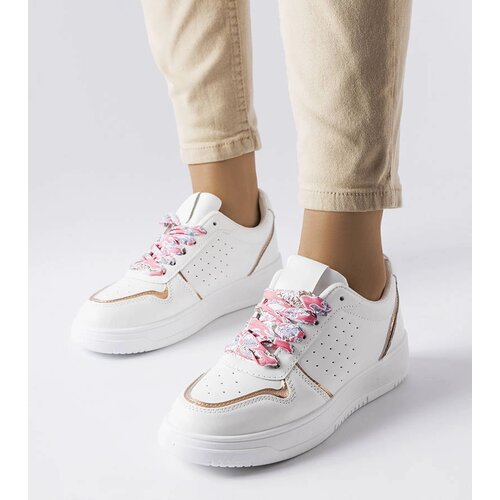 Gemre White sneakers laced with ribbon Pryor Cene