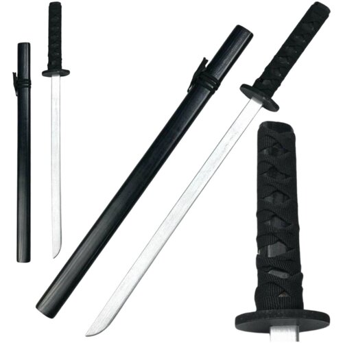  Drveni rekvizit za vježbanje mača katana crne boje 70 cm Slike