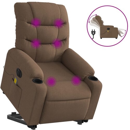 Maison Chic Električni masažni naslanjač - Relax naslanjač s funkcijo vstajanja rjav, (22062082) Cene