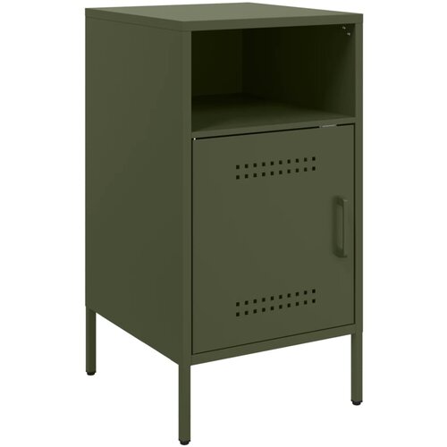 Maison Chic Nočna omarica - Nočna miza olivno zelena 36x39x68 cm jeklo, (21688831) Slike