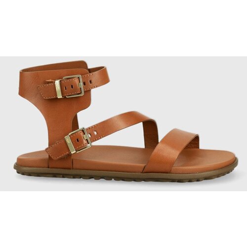 Ugg Kožne sandale Solivan Strap za žene, boja: smeđa Cene