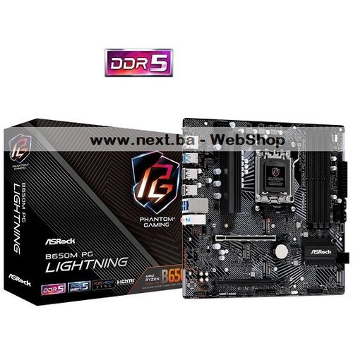 AsRock MB B650M PG LIGHTNING AMD B650 AM5 4xDDR5 HDMI DP RAID micro ATX Cijene