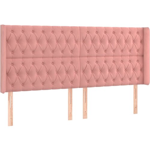 Maison Chic posteljno vzglavje - vzglavna omarica - nočna omarica z u&amp;scaron;esi roza 183x16x118/128 cm žamet, (21709373) Slike