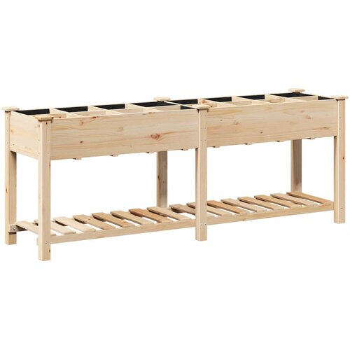  Vrtna saksija Bež 203,5 x 53 x 76,5 cm Čvrsto drvo jele Slike